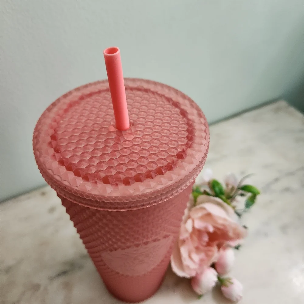 Limited Edition 2022 Starbucks Studded Matte Pastel Pink 24oz Tumbler Brand‎ New